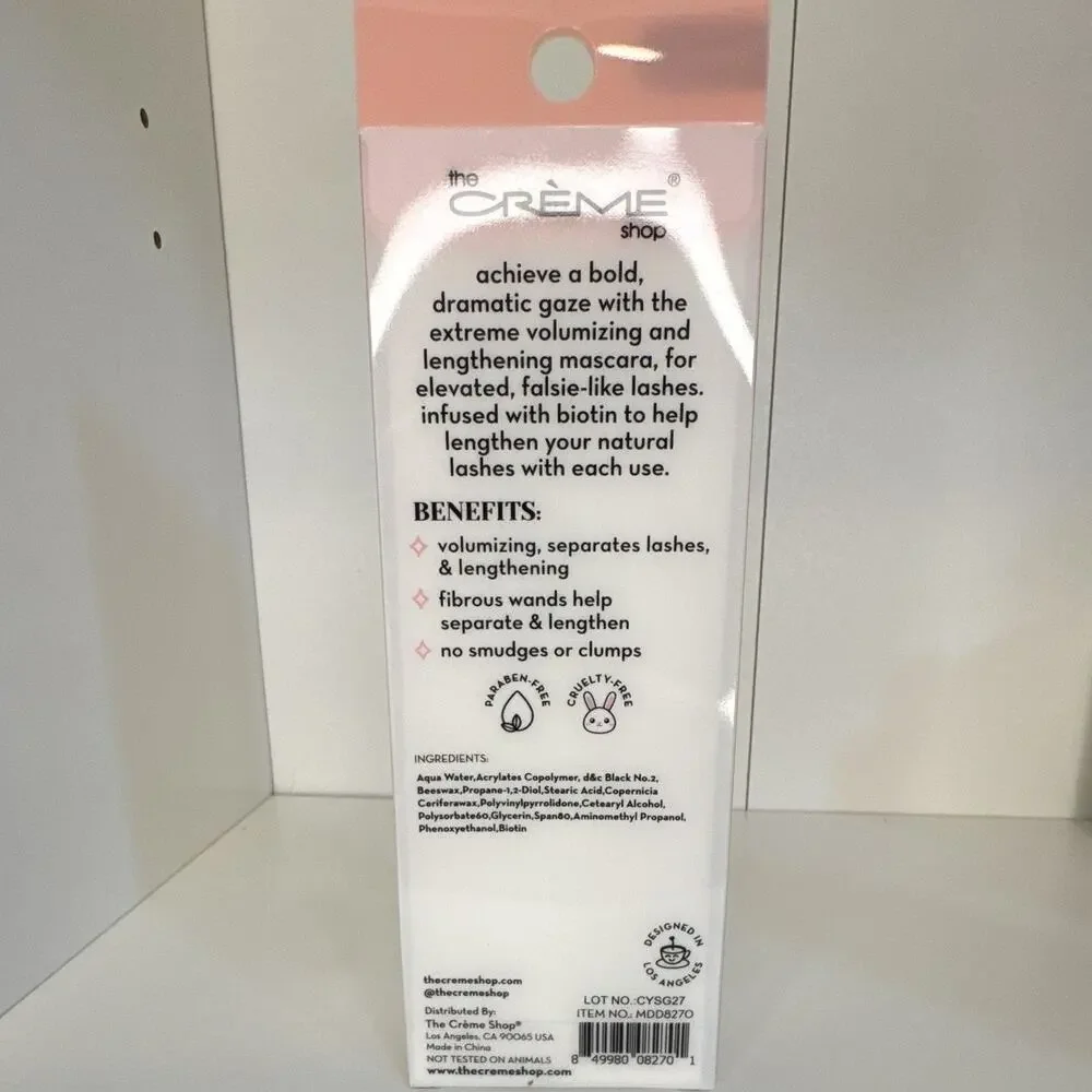 The Crème Shop 3D Mascara Dramatic Duo Volumizing Black 0.41 oz / 12 g